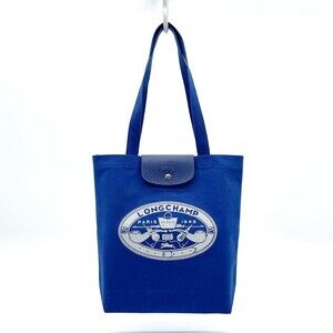 Longchamp Le Pliage M Constantin Liant Collaboration Tote Bag, Canvas, Blue, ...